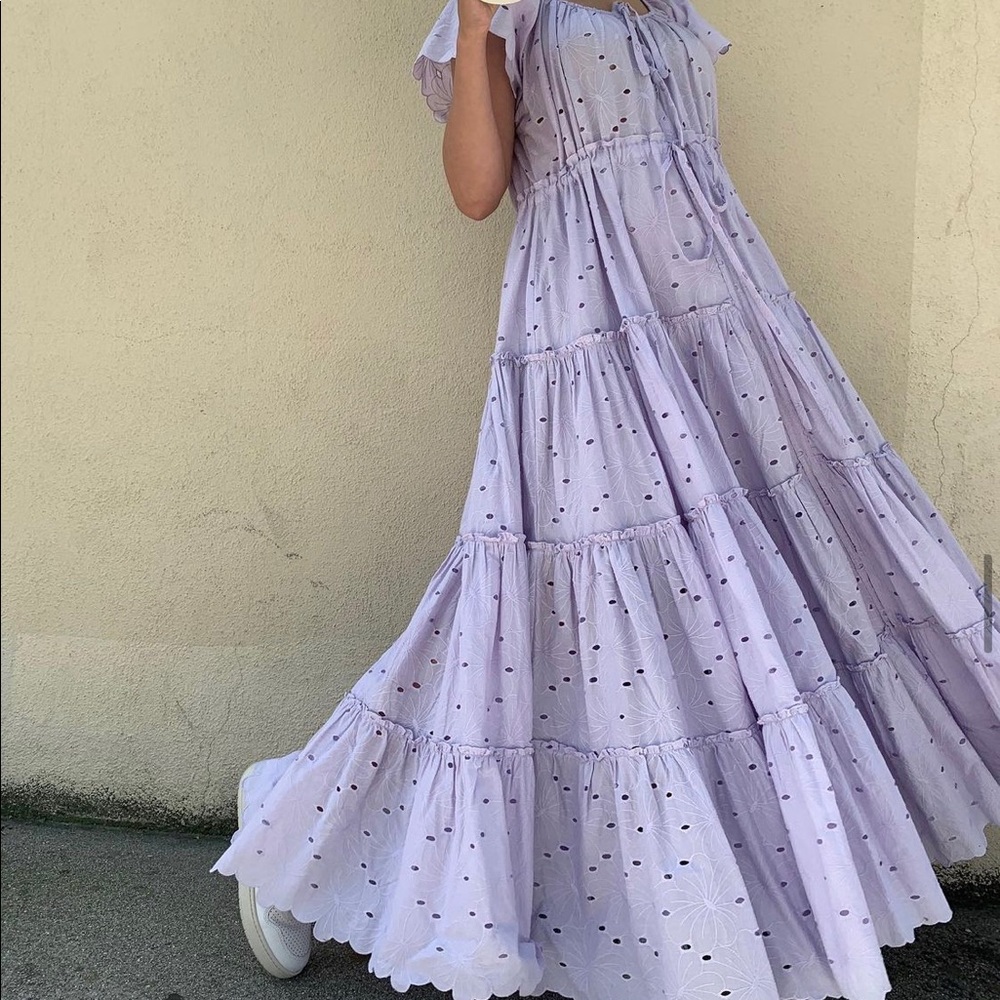 Innika Choo Alotta Gud Lilac Peasant Dress
